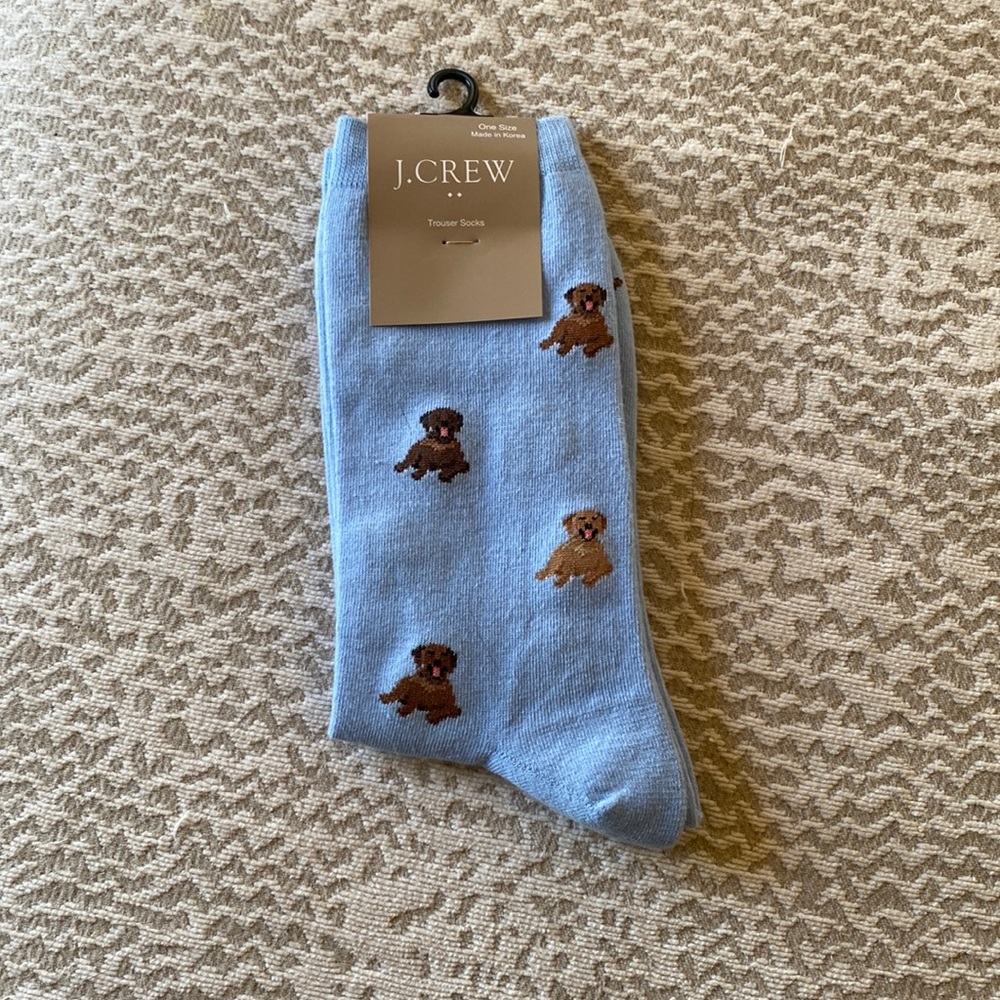 J.CREW Men’s Trouser Sock with Dogs - One Size